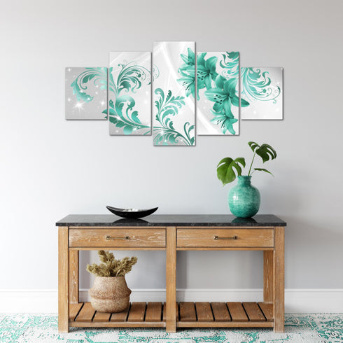 Wandbilder Wohnzimmer XXL Blumen Lilien Moderne Bild Abstrakt